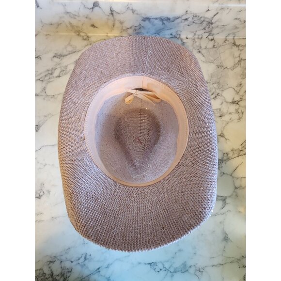 Womens C.C. Pink Straw Cowboy Hat With Adjustable Inner Band - Picture 5 of 6